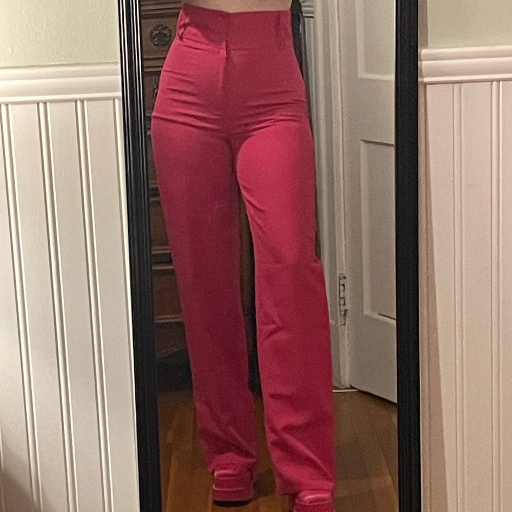 MISSGUIDED Hot Pink Tailored High Waist Trouser US 8 *No Belt